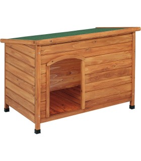70496 caseta madera perros techo plano