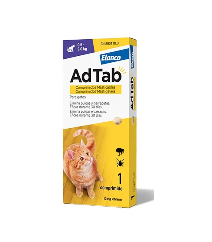 adtab pastilla mastic pulgas y garrapatas gato 05 2 kg