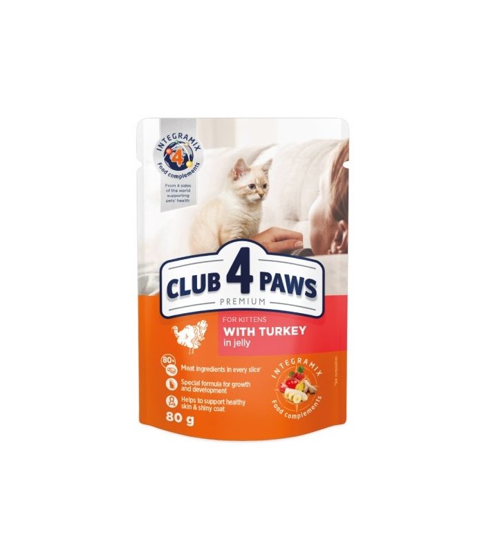 4paws premium humedo gatito 411 pavo gelatina 80gr