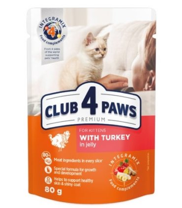4paws premium humedo gatito 411 pavo gelatina 80gr
