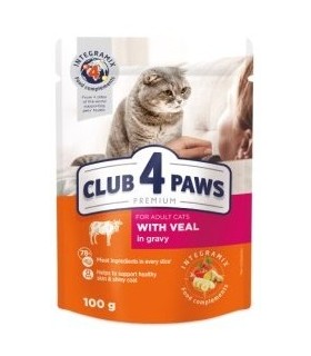 4paws premium humedo gato 83 ternera salsa 100 gr