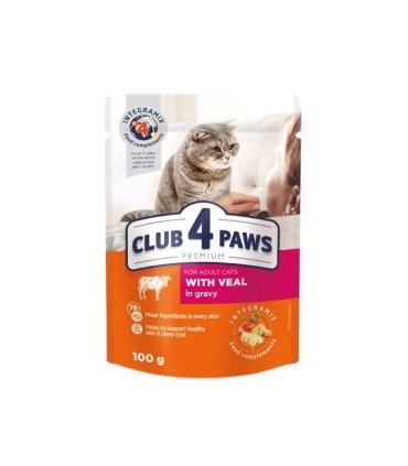 4paws premium humedo gato 83 ternera salsa 100 gr