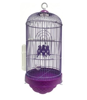 jaula redonda 40x25 color 3 pajarillos 51292