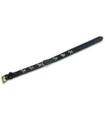 collar piel negro perro 20x45 17585