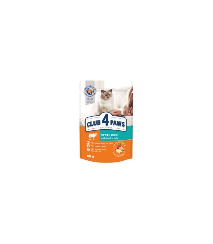 4paws premium esterilizado humedo gato 777 ternera gelatina 80gr