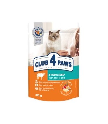 4paws premium esterilizado humedo gato 777 ternera gelatina 80gr