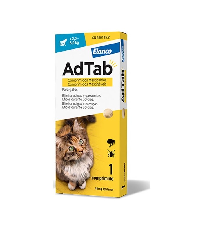 adtab pastilla mastic pulgas y garrapatas gato 2 8 kg