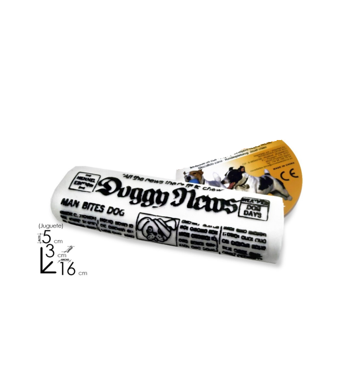 juguete perro periodico