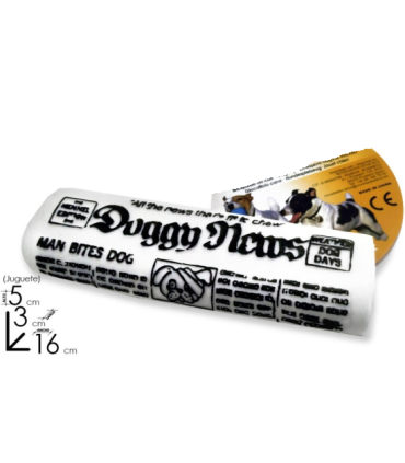 juguete perro periodico