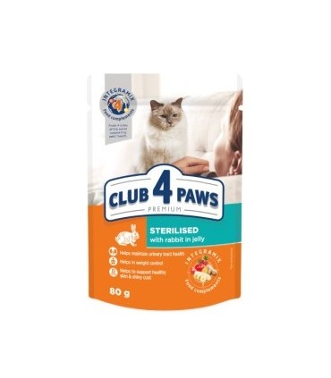 4paws premium esterilizado humedo gato 776 conejo gelatina 80gr