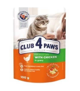 4paws premium humedo gato 84 pollo salsa 100 gr