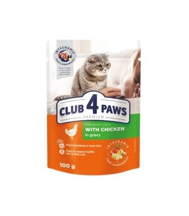 4paws premium humedo gato 84 pollo salsa 100 gr