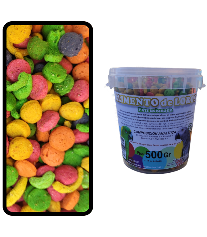 peguer extrusionado de loros 500 gr bote
