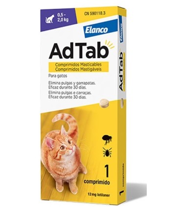 adtab pastilla mastic pulgas y garrapatas gato 05 2 kg