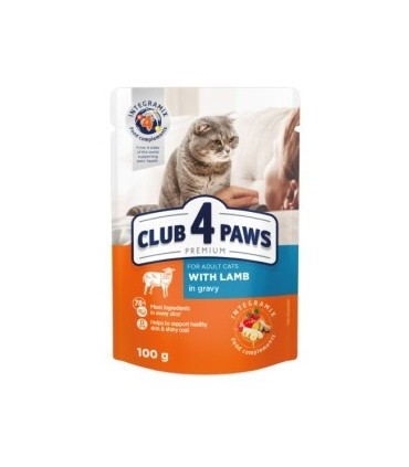 4paws premium humedo gato 410 cordero salsa 100 gr