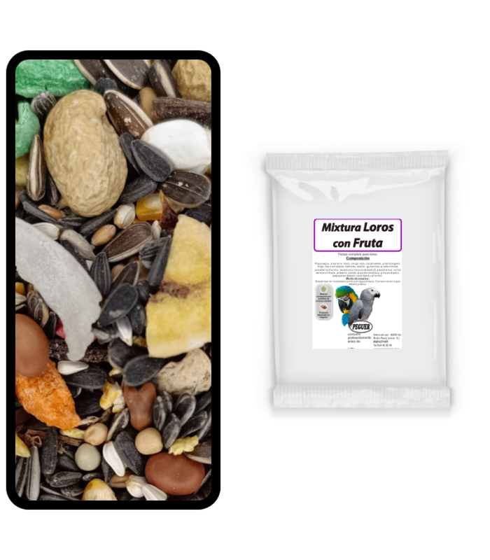 peguer mixtura loros c fruta bolsa 800 gr