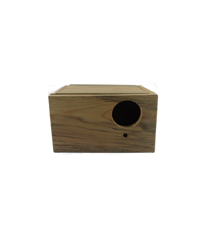 nido madera periquitos 20x12x12