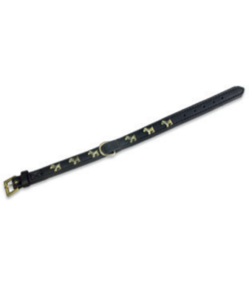 collar piel negro perro 20x45 17585