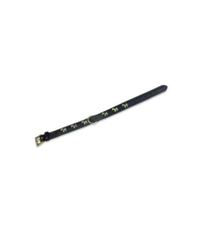 collar piel negro perro 20x45 17585