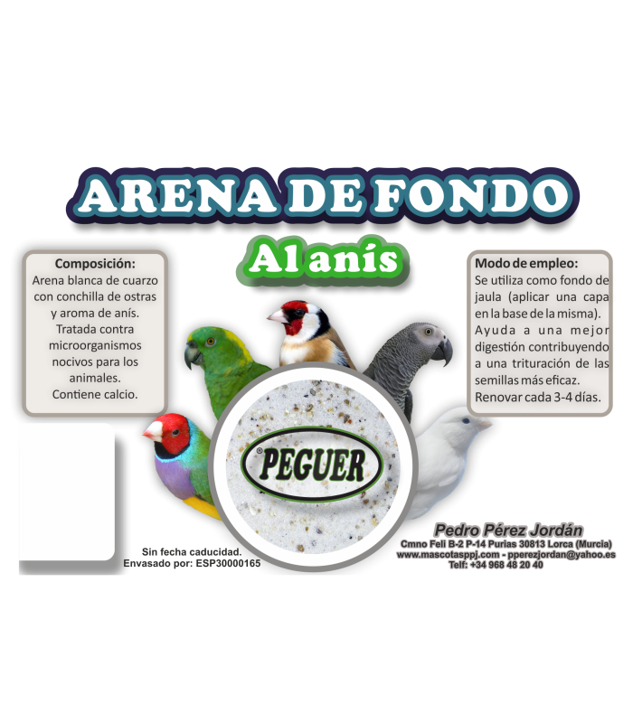 peguer arena grit blanca al anis 20 kg